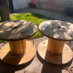 Wooden round tables/spindles