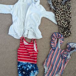 Baby Girl 12month Sized Summer Swim Set (4pieces Total)