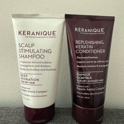 KERANIQUE SCALP STIMULATING SHAMPOO & REPLENISHING CONDITIONER FOR DRY HAIR  