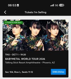 Baby metal concert tickets