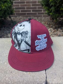MAROON THE NIGHTMARE BEFORE CHRISTMAS JACK SKELLINGTON AND OOGIE BOOGIE BASEBALL CAP SNAPBACK