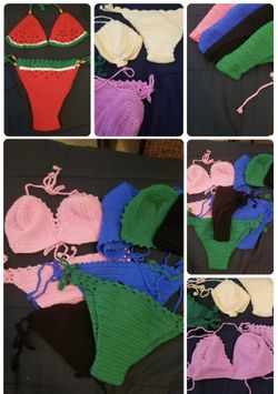 20pcs Crochet 2pc Sets - No Lining - Mixed Colors- Sizes S-XL, New No Tag