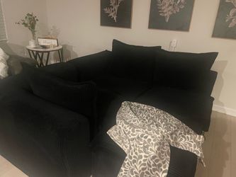 107” Lshaped Cloud Couch -Black