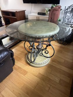 Art Deco Glass Top Table And Chairs