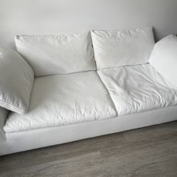 Nixon White Fabric Sofa