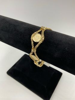 14KT YELLOW GOLD 7” RICCIO “CENTENARIO STYLE” 14KT COIN BRACELET 12.0GR