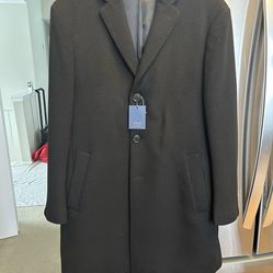 Black wool Overcoat  Size 38