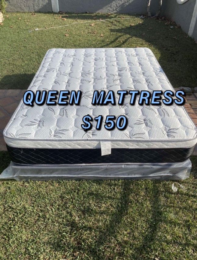 HOUSEHOLD BRAND NEW PILLOW TOP MATTRESSES ✅ COLCHONES NUEVOS PILLOW TOP 💯‼️ QUEEN SIZE $150 ❌ $210 With Box Spring FULL SIZE $140❌ $200 With Box