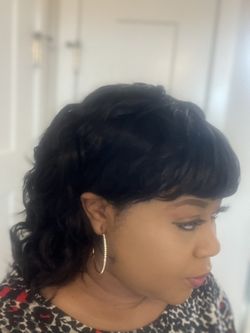 Human Hair Wig With Bangs