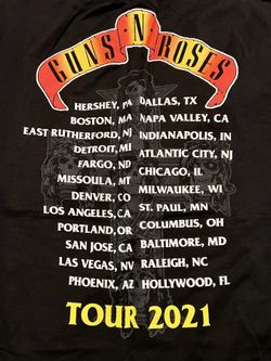 Gun N Roses 2021 Concert Tour shirt New
