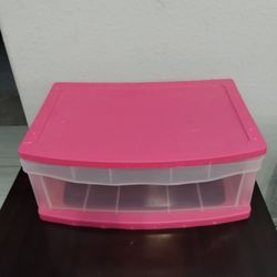 pink and clear plastic drawer