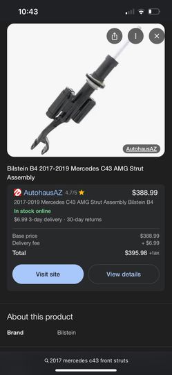 2017-2019 Mercedes C43 AMG Front Struts