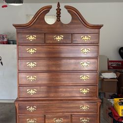 Cherry Highboy Chest Of Drawers 