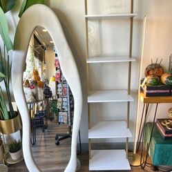Gold White Ladder Bookshelf Bathroom Shelf 