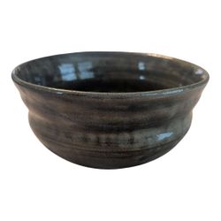 Y2K Green Handmade Signed Texas Pottery Bowl 7" Diameter 
