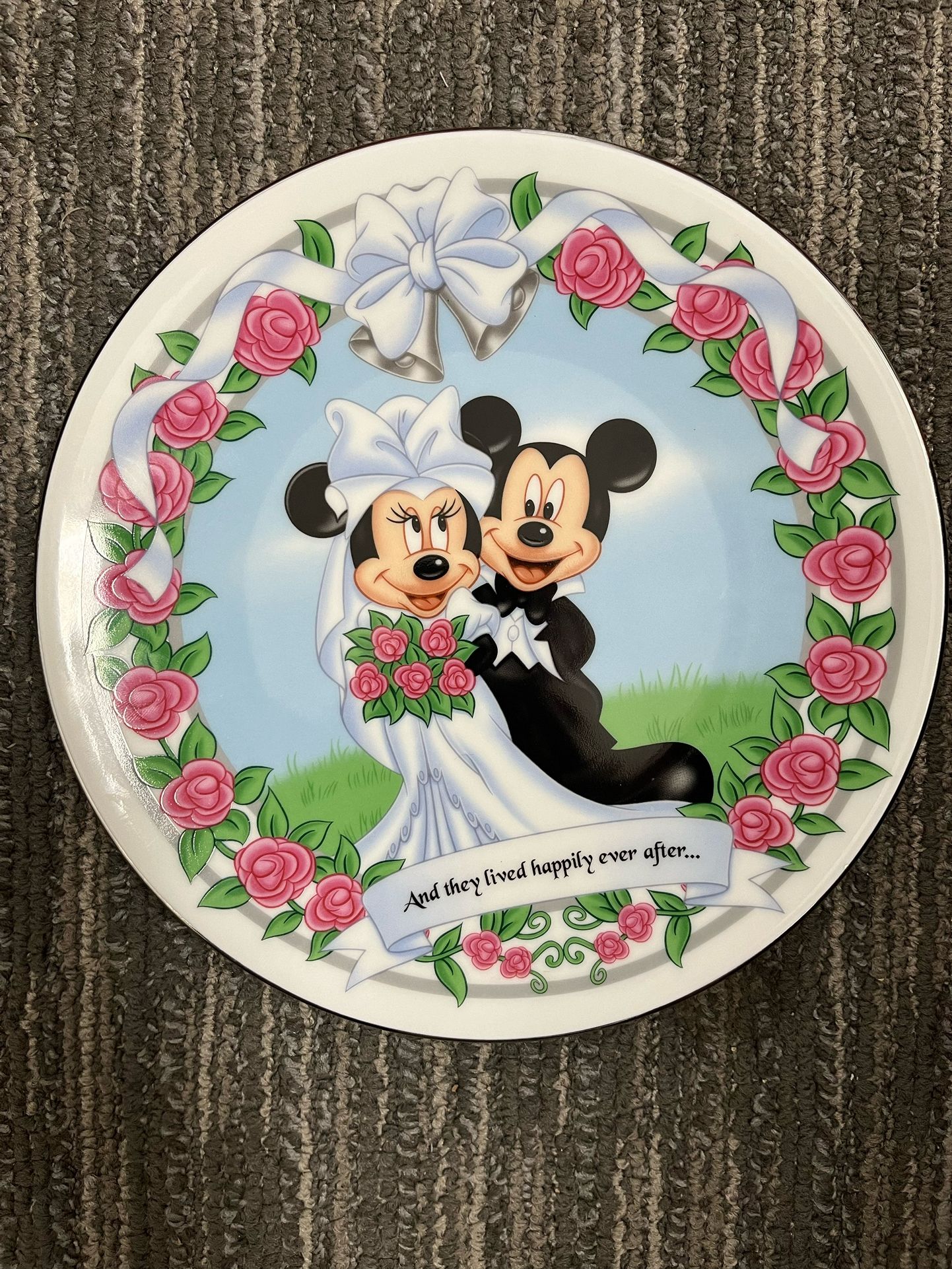 Disney Vintage Plate Mickey And Minnie Wedding