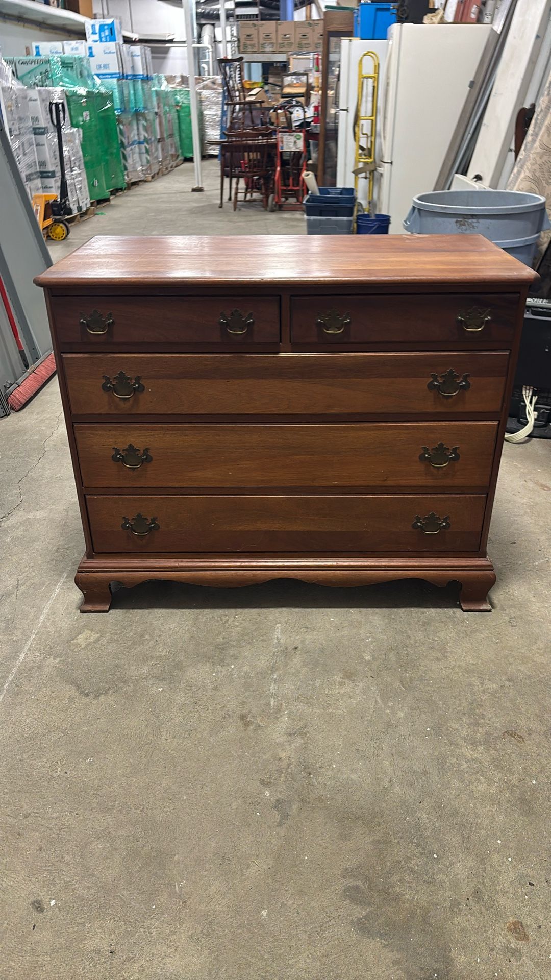 Wood Dresser And Matching Chest Of Drawers