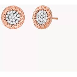 Michael Kors Women's 14K Rose Gold-Plated Sterling Silver Cubic Zirconia Monogra