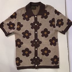 Massive Luxury Edition men's knit crochet short-sleeve polo shirt