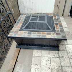 Fire Pit Tile Stone Top..concrete Lined