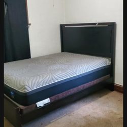 Bed Headboard, Frame and Mattress 