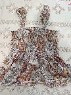 Paisley ruffle tank top