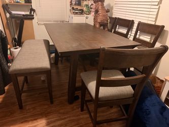 Counter Height Dining Table Set with Chairs and Bench