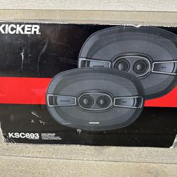 2 New Kicker 41KSC6934 6x9 3-Way 300 Watt Car Audio Coaxial Speakers KSC693