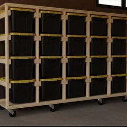 perfect for garage storage and are specifically made for 27 Gal. storage bins made by hand many sizes
