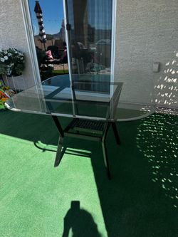 Glass Top Patio Dining Table