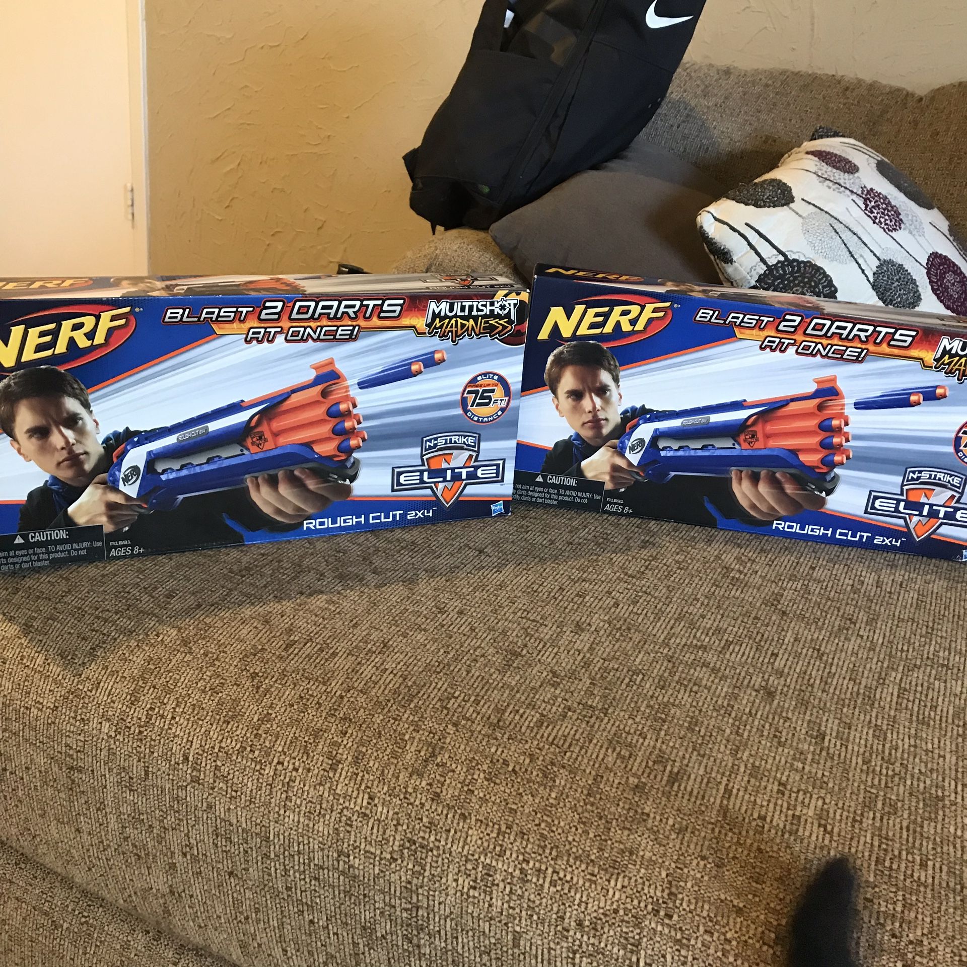 Nerf gun new in box 2 rough cut 2x4 shotguns