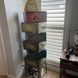 Avner Zabari Whimsical Corner Dresser Rainbow Wooden Carved