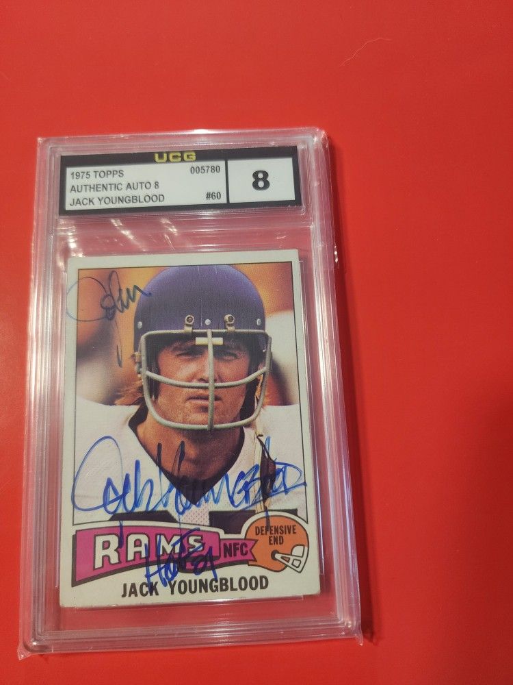 1975 Topps #60 Jack Youngblood HOF Autographed Authentic UCG 8 NM