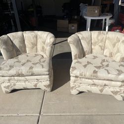 Cream & Taupe/Grey Oversized Chairs