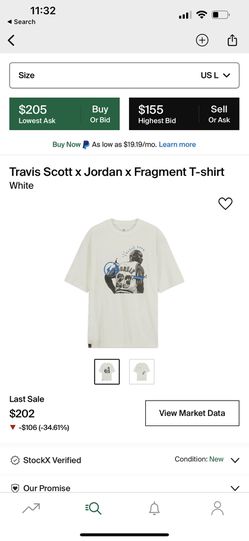 Travis Scott x Jordan × Fragment T-shirt for Sale in Forest Park