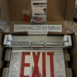Exit Sign LED Edge-Lit Exit Sign Emergency Light with Battery Backup Recessed Mount Edge