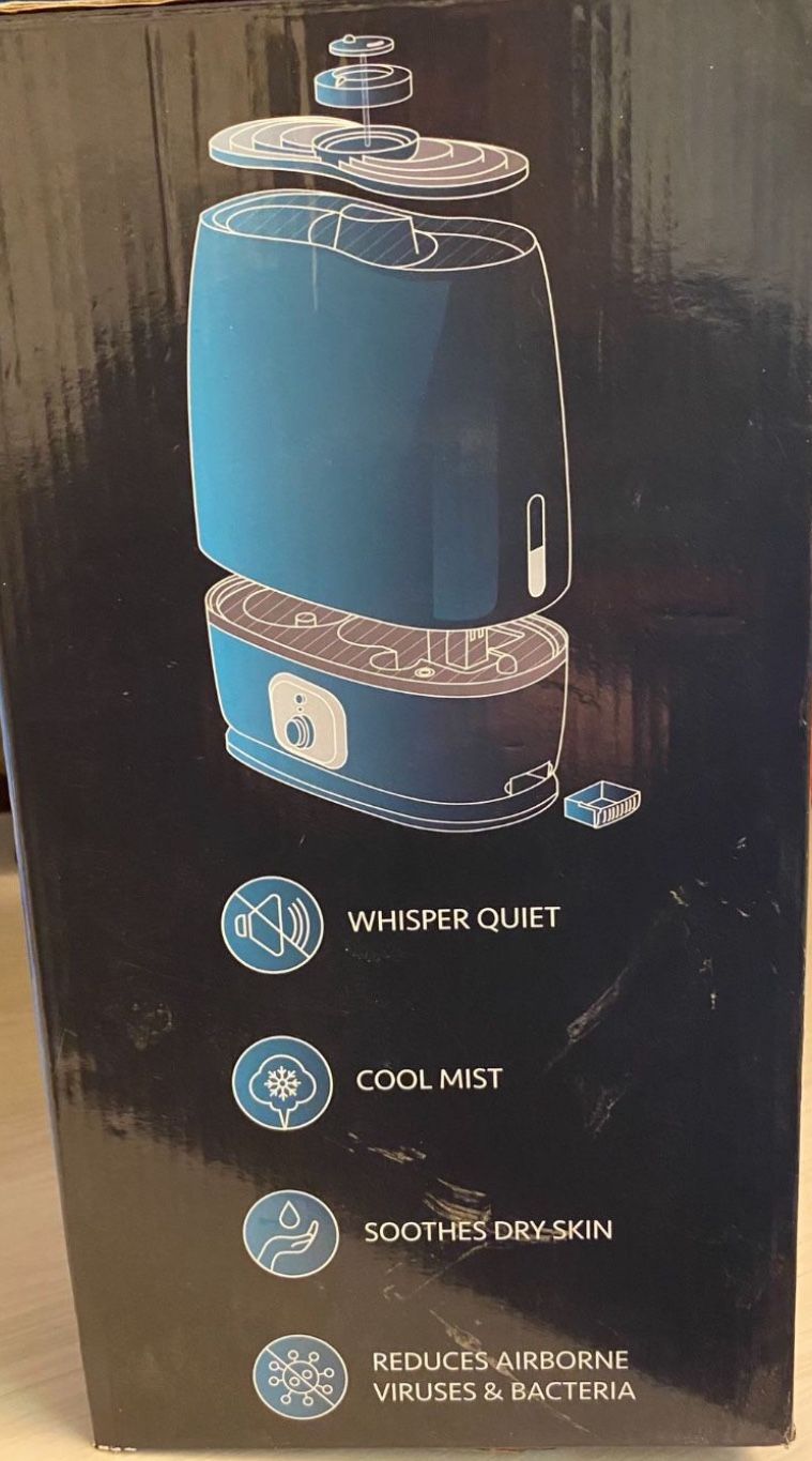 NEW IN BOX ULTRASONIC HUMIDIFIER. Quality Product With Great Reviews