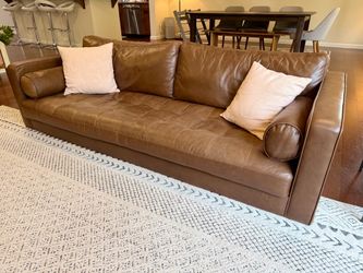Article Sven 88″ Genuine Leather Floor Sofa – Charme Tan