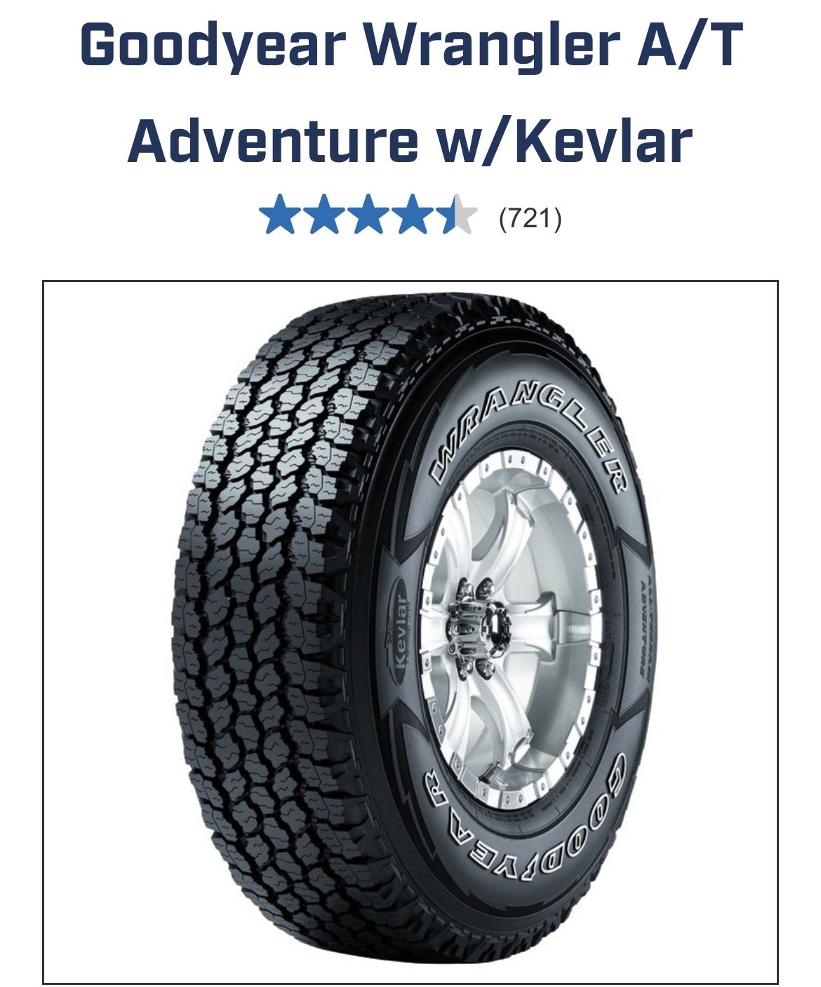 275/55 R20 AT Wrangler Tire (single)