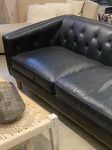 Black Genuine Leather Sofa