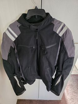Viking Cycle L Black Textile Protective Padded Motorcycle Biker Riding Jacket - damaged