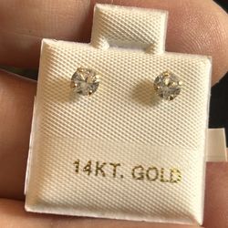 14k Gold Earrings With Vvs Cz