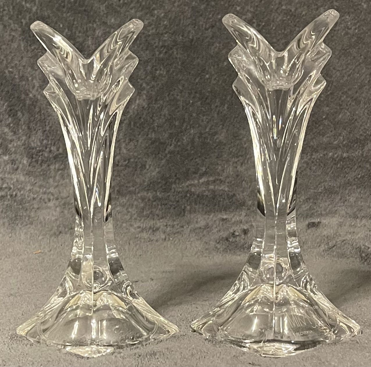 Mikasa Slovenia Art Deco Candlestick Holders 5 in Set of 2.