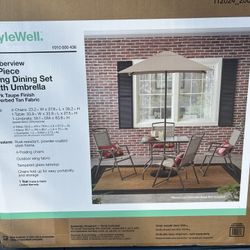 6  Piece Outdoor Dining Set With Umbrella