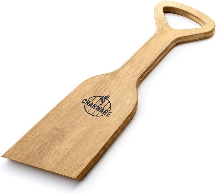 Charware Classic Grill Scraper: Premium Non-Bristle Wooden Grill Cleaner Non-Wire BBQ Brush - Premium 100% Bamboo 17" Cleaning Brush
