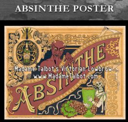 Madame Talbot Absinthe Poster. Halloween