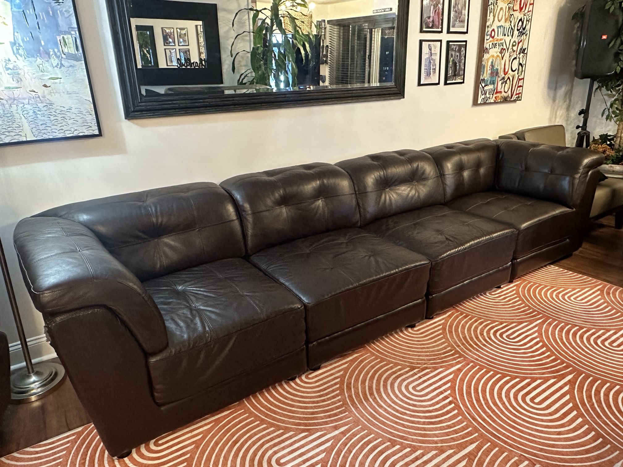 Brown Leather Sectional Sofa