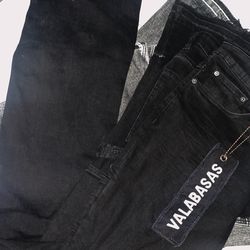 Valabasas black stacked jeans
