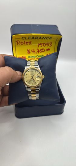 Rolex Date Two-Tone Watch 34mm Champagne Face 1987
