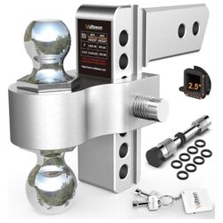 Brand New In The Box- 2026 Vullteeon Drop Hitch 2.5 Inch Receiver, 6 Inch Adjustable Trailer Hitch, 2 Innovative Mechanical Locking Pins, 18,500 LBS G